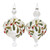 Beaded Glass Mistletoe Drop Christmas Ornaments - 6.5" - White and Red - 6ct - IMAGE 1
