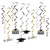 Club Pack of 72 Black and Gold Graduation Whirls 28" - IMAGE 1