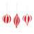 Shiny Finish Striped Glass Christmas Ornaments - 7" (180mm) - Red and White - 6ct - IMAGE 2