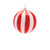 Shiny Finish Striped Glass Christmas Ornaments - 7" (180mm) - Red and White - 6ct - IMAGE 3