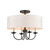4-Light Semi Flush Mount Ceiling Fixture - 20" - White and Charcoal Black - IMAGE 1