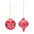 Ball and Onion Christmas Ornaments - 4.5" (110mm) - Red and White - 12ct - IMAGE 1