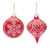 Ball and Onion Christmas Ornaments - 4.5" (110mm) - Red and White - 12ct - IMAGE 2