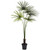 7' Artificial Fan Palm Outdoor Tree in Black Pot - IMAGE 1