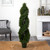 5' Artificial Pond Outdoor Cypress Spiral Topiary Tree - IMAGE 2