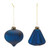 Matte Finish Ribbed Glass Christmas Ornaments - 3.5" (90mm) - Blue - 12ct - IMAGE 2