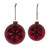 Shiny Finish Snowflake Glass Christmas Ball Ornaments - 5" (130mm) - Red - 6ct - IMAGE 2
