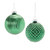 Shiny Finish Textured Glass Christmas Ball Ornaments - 4" (100mm) - Green - 12ct - IMAGE 1