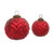 Chevron Mercury Glass Christmas Ball Ornaments - 4" (100mm) - Red - 12ct - IMAGE 1