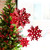 Set of 6 Red Paper Cut Out Snowflake Christmas Ornaments 15.75" - IMAGE 2