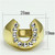 Men's Gold Ion Plated Stainless Steel Horseshoe Ring with Clear Crystals - Size 8 (Pack of 2) - IMAGE 2
