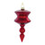Shiny Finish Glass Christmas Finial Drop Ornaments - 6.5" (170mm) - Red - 12ct - IMAGE 4