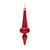 Shiny Finish Ribbed Glass Christmas Finial Drop Ornaments - 6" (160mm) - Red - 12ct - IMAGE 2