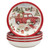 Set of 4 Truck with Snowmen Christmas Soup Bowls 5.25" - IMAGE 1