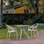 3 Piece White Outdoor Patio Dining Set with 2 Arm Chairs 31.5" - IMAGE 1