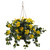 22" Artificial Hibiscus Plant Hanging Basket - IMAGE 1
