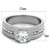 Men's Stainless Steel Ring with Prong Round Cubic Zirconia - Size 12 (Pack of 2) - IMAGE 2