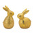 Small Rabbit Figurines - 6.25" - Set of 2 - Gold Finish - IMAGE 1