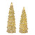 LED Lighted Glittered Christmas Tree Tabletop Decorations - 12" - Gold - IMAGE 1