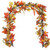 9' x 10" Pre-Lit Leaf Artificial Fall Harvest Garland, Clear LED Mini Lights - IMAGE 1