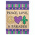 Peace, Love and Parades Double Applique Outdoor Garden Flag - 42" x 29" - IMAGE 1