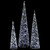 LED Lighted Twinkle Outdoor Christmas Cone Trees - 39.5" - Silver - Set of 3 - IMAGE 3