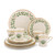 Set of 12 White and Green Decorative Holiday Plate and Mug, 19.25" - IMAGE 1