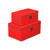 Set of 2 Red Rectangular Wooden Treasure Decorative Boxes 10.25" - IMAGE 1