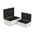Set of 2 White Rectangle Storage Boxes with Overlayed Mirror Panels 11.75" - IMAGE 5