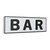 24.5" Black and White Bar Lacquered Finish Wall Sign - IMAGE 2