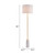 63" White and Gold Marble Base Floor Lamp