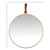 23" Modern Round Wall Mirror with Faux Leather Strap - IMAGE 4