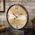 18.75" Brown and Gold Wooden Round Table Clock - IMAGE 2