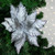25" Glittered Silver Poinsettia Christmas Stem Spray - IMAGE 2
