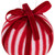 Striped Candy Cane Christmas Ball Ornament - 4" (100mm) - Red and White - IMAGE 4