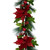 48" Glittered Red Poinsettia and Long Pine Christmas Swag, Unlit - IMAGE 6