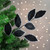 26" Black and Silver Sequin Leaves Christmas Spray - IMAGE 2