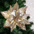 24" Metallic Champagne Gold Glittered Poinsettia Christmas Stem Spray - IMAGE 2