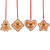 Gingerbread Heart Star Tree and Diamond Christmas Ornaments - 2.5" - Brown - Set of 4 - IMAGE 1
