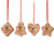 Gingerbread Heart Star Tree and Diamond Christmas Ornaments - 2.5" - Brown - Set of 4 - IMAGE 3