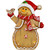 15" LED Lighted Gingerbread Snowman with Bird Christmas Figure - IMAGE 1