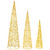 LED Lighted Twinkle Outdoor Christmas Cone Trees - 39.5" - Yellow - Set of 3 - IMAGE 2