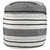18" White and Black Striped Outdoor Woven Pouf Ottoman - IMAGE 1