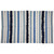 3.5' x 2.25' Blue, Cream and Black Striped Handloom Woven Outdoor Accent Throw Rug - IMAGE 1