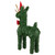 Reindeer with Santa Hat, Bell and Bow Artificial Pine Christmas Decoration - 16" - IMAGE 5