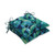Set of 2 Navy Blue and Green Tropical Outdoor Patio Tufted Wrought Iron Seat Cushions 19" - IMAGE 1