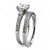 2-Piece Women's Wedding Stainless Steel Ring Set with Square Cubic Zirconia, Size 8 - IMAGE 4