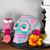 Dia de Muertos Skull Coin Bank - 7.75" - Teal Blue and Pink