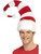 53" Red and White Striped Santa Unisex Adult Christmas Hat Costume Accessory - One Size - IMAGE 2