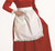 White Cotton Mrs. Claus Apron with Lace Trim and Pocket – One Size - IMAGE 1